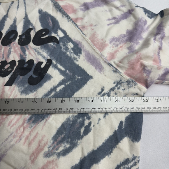 Grayson Threads Cream Tie Dye Long Sleeve Graphic Shirt Size M Choose Happy - Picture 3 of 6